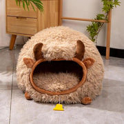 Cat Cave Yak Shaped Warm Pet Bed Cat Caves Indoor Cat Nest Semi-Enclosed Dog Tent Bed With Cover For Indoor And Outdoor Play