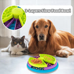 Load image into Gallery viewer, Slow Food Bowl Anti Choking Cat Bowl Dog Basin Puzzle Feeder Healthy Pet Rotating Game Board Pet Products
