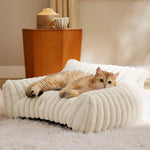 Load image into Gallery viewer, Bedsure Cute Cat Couch For Pets - Fluffy Cat Sofa With Premium Soft Corduroy Fleece Fuzzy Cat Couch Bed With Cover Supportive Cat Chair For Indoor Cats
