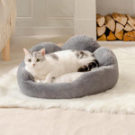 Load image into Gallery viewer, MEWOOFUN Cat Bed And Small Dog Bed, Fluffy Dog Bed Washable Cat Couch Bed, Cute Cat Bed For Indoor Cats, Flower Cat Sofa Bed With Non Slip Bottom, Pet Bed For Puppy And Kitten Grey, 23
