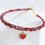 Load image into Gallery viewer, Cat Collar Heart Jewel Pendant Party Reflex Rhinestone Necklace
