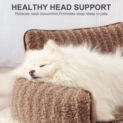 Mewoo Orthopedic Cat Couch For Indoor Cats - 26x19x11.8 Inch Pet Bed With Removable Washable Cover & Non-Slip Bottom, Small Dog Bed For Puppies, Brown