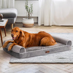 Load image into Gallery viewer, MEWOOFUN Orthopedic Dog Bed For Large Dogs - XL Egg Crate Foam Mattress With Removable Washable Cover, Waterproof Pet Couch Bed Grey, Extra Large
