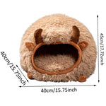 Load image into Gallery viewer, Cat Cave Yak Shaped Warm Pet Bed Cat Caves Indoor Cat Nest Semi-Enclosed Dog Tent Bed With Cover For Indoor And Outdoor Play
