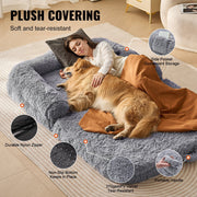 VEVOR Human Dog Bed 72 X48x10in Large Human Size Dog Bed Washable PV Velvet