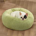 Load image into Gallery viewer, Indoor Solid Color Non-slip Round Fluffy Plush Pet Bed

