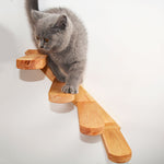 Load image into Gallery viewer, Cats Climbing Ladders On Solid Wood Walls, Rubber Wood Springboards And Stair Toys
