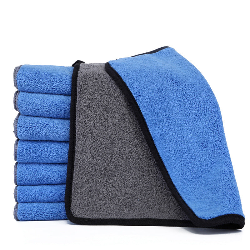 Two color double sided cleaning car wash towel