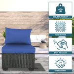 Load image into Gallery viewer, 3-Seat Patio Wicker Sofa, Outdoor Rattan Sectional Couch Furniture Steel Frame With Furniture Cover Non-Slip Cushion
