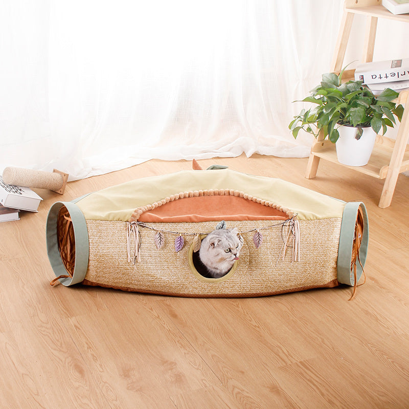 Cat net red cat litter roll totoro toys drilling hole cat supplies