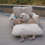 Load image into Gallery viewer, Linen Car Safety Seat Front Dog Bed
