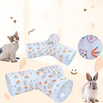 Load image into Gallery viewer, Rabbit Cat Tunnel Suede Cat Three Channel Foldable Pet Supplies
