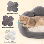 Load image into Gallery viewer, MEWOOFUN Cat Bed And Small Dog Bed, Fluffy Dog Bed Washable Cat Couch Bed, Cute Cat Bed For Indoor Cats, Flower Cat Sofa Bed With Non Slip Bottom, Pet Bed For Puppy And Kitten Grey, 23

