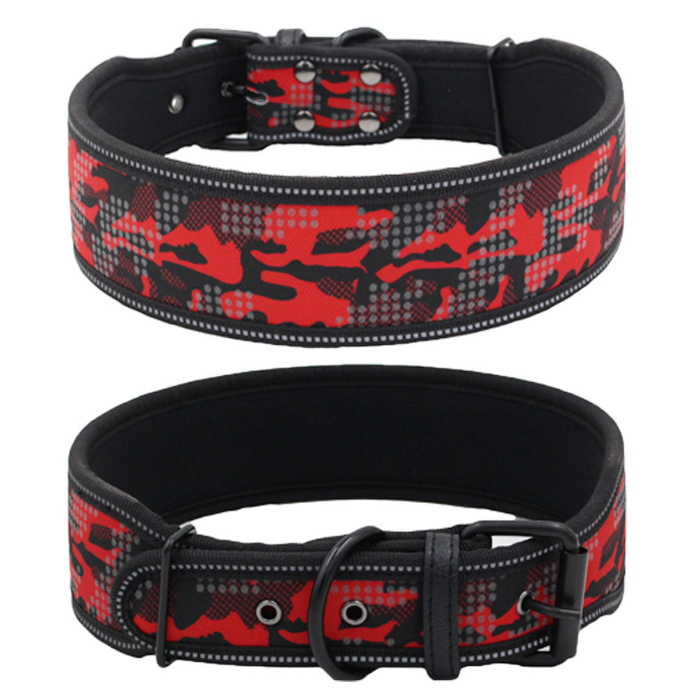 Reflective camouflage comfortable dog collar dog collar