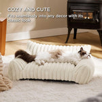 Load image into Gallery viewer, Bedsure Cute Cat Couch For Pets - Fluffy Cat Sofa With Premium Soft Corduroy Fleece Fuzzy Cat Couch Bed With Cover Supportive Cat Chair For Indoor Cats
