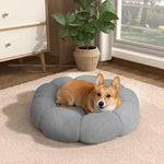 Load image into Gallery viewer, Calming Cat Beds For Indoor Cats Fluffy Flower Cat Dog Bed In Plush Teddy Sherpa Round Donut Cuddler Puppy Bed  Non Slip Machine Washable Pet Bed
