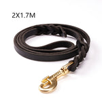 Load image into Gallery viewer, The first layer of leather dog leashes in the large dog chain demu training rope horse dog Golden Retriever dog rope
