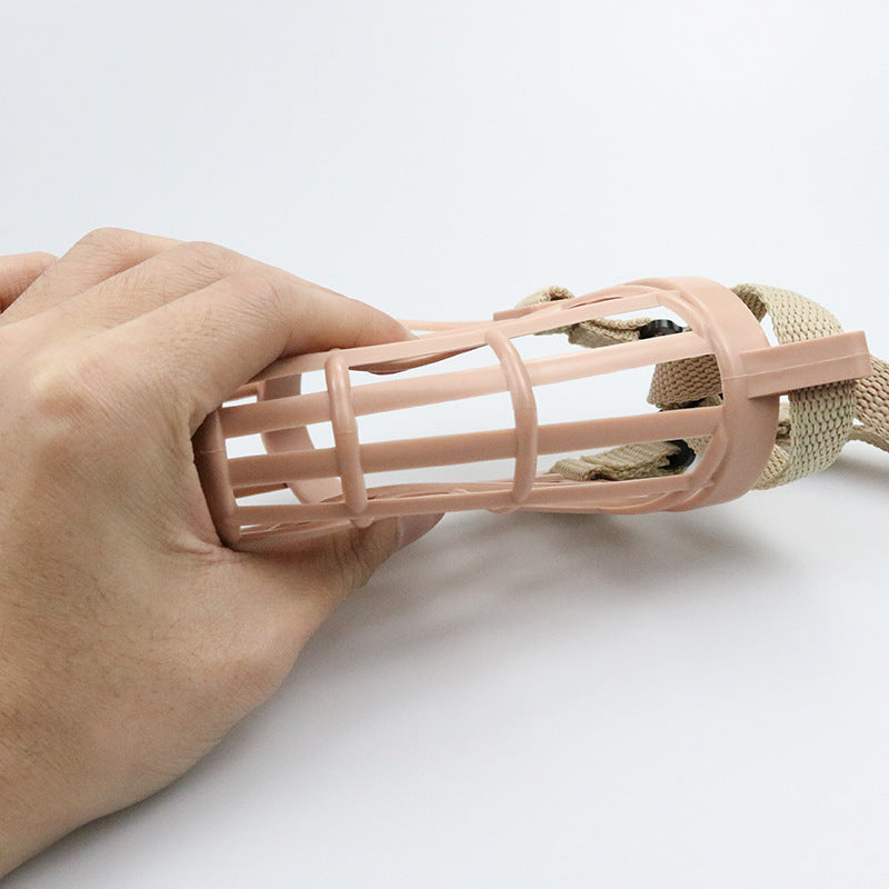 Dogs anti bite anti barking polypropylene webbing soft plastic breathable grid mouth cover