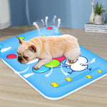Load image into Gallery viewer, Summer Cooling Dog Mat With Pillow For Dog Cat Breathable Ice Pad Washable Sofa Breathable Print Cooling Pet Dog Bed For Dogs
