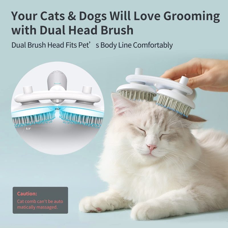 Pet cat brush dog slicker brush double headed negative ion one button self cleaning dog cat hair removal pets products