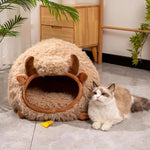 Load image into Gallery viewer, Cat Cave Yak Shaped Warm Pet Bed Cat Caves Indoor Cat Nest Semi-Enclosed Dog Tent Bed With Cover For Indoor And Outdoor Play
