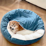 Load image into Gallery viewer, Orthopedic Dog Bed With Hooded Blanket Winter Warm Waterproof Dirt Resistant Cat Puppy House Cuddler Machine
