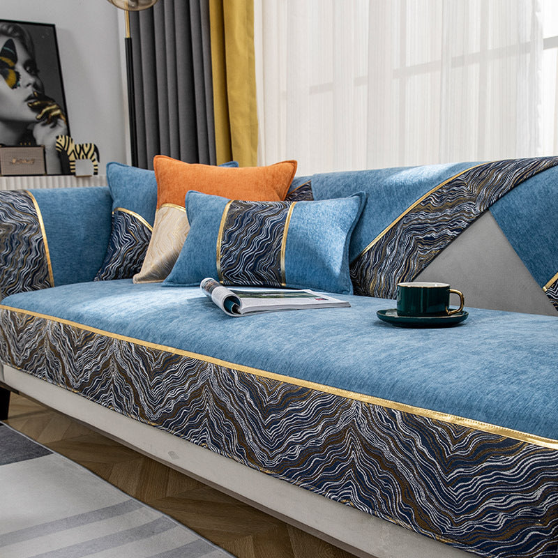 Leather light luxury wind chenille sofa  cushion cover