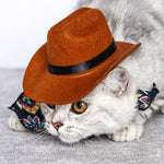 Load image into Gallery viewer, Pet Cat Western Straw Cowboy Hat
