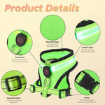 Load image into Gallery viewer, Pet Supplies Rechargeable Mesh LED Lighted Dog Harness
