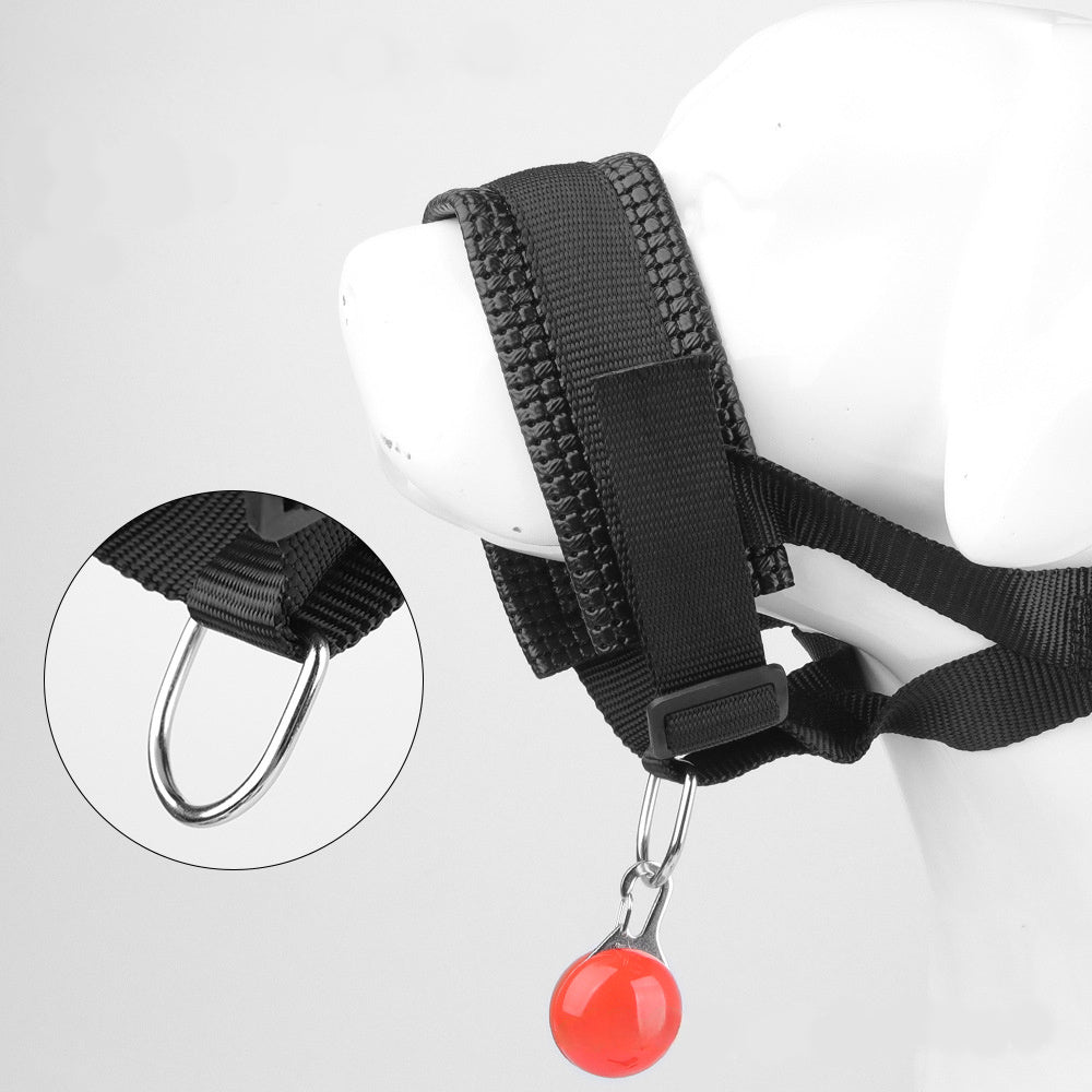 Dog mouth muzzle anti bark dog collar breathable dog training tool nylon muzzle set with stripes summer pet leashes