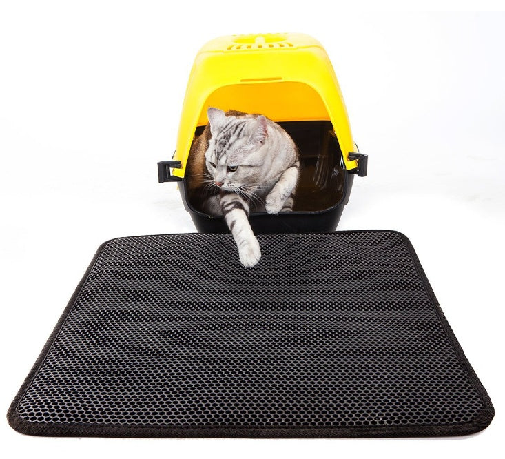 Waterproof pet cat litter mat eva double layer cat litter trapping pet litter cat mat clean pad products for cats accessories