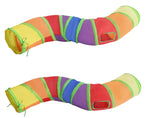 Load image into Gallery viewer, Rainbow S-shaped Cat Tunnel Self-hey Educational Cat Toy Collapsible Cat Tunnel
