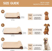 MEWOOFUN Orthopedic Dog Bed For Medium Dogs - Egg Crate Foam Sofa With Waterproof Lining & Anti-Slip Bottom, Washable Removable Cover Brown, Large