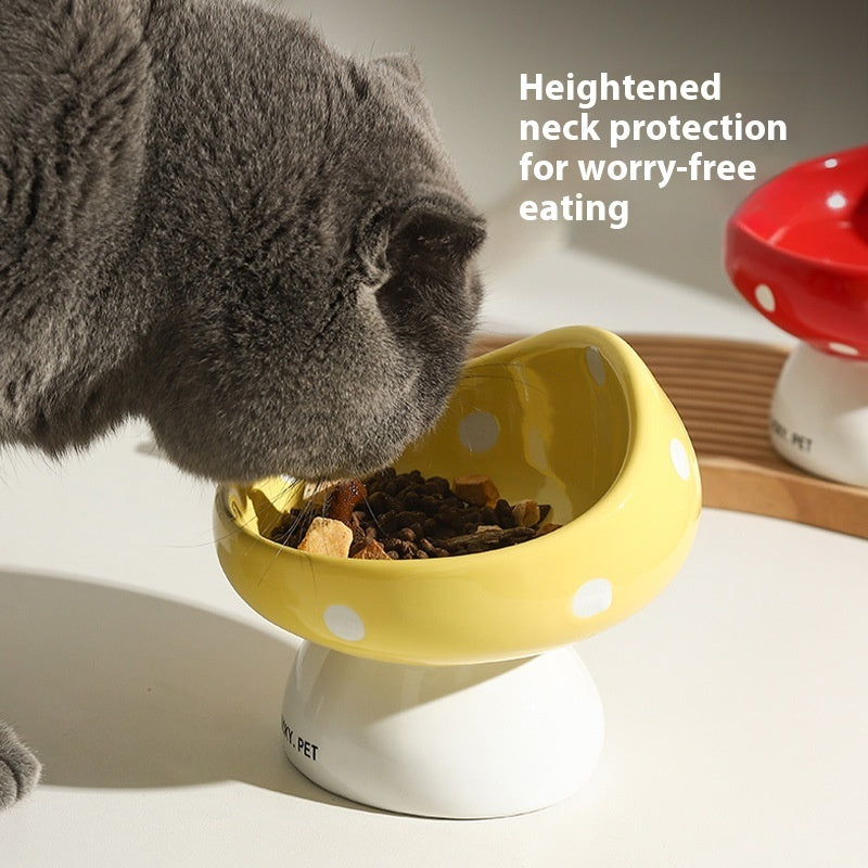 Cat Bowl Ceramic Oblique Mouth Protection Cervical Spine Drinking Bowl Grain