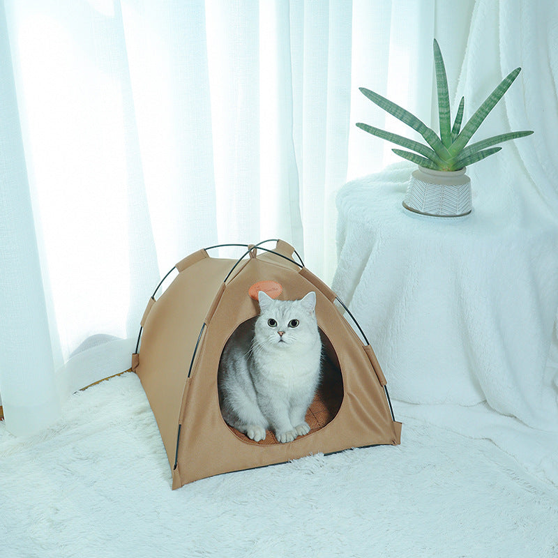 Foldable cat outdoor canvas tent
