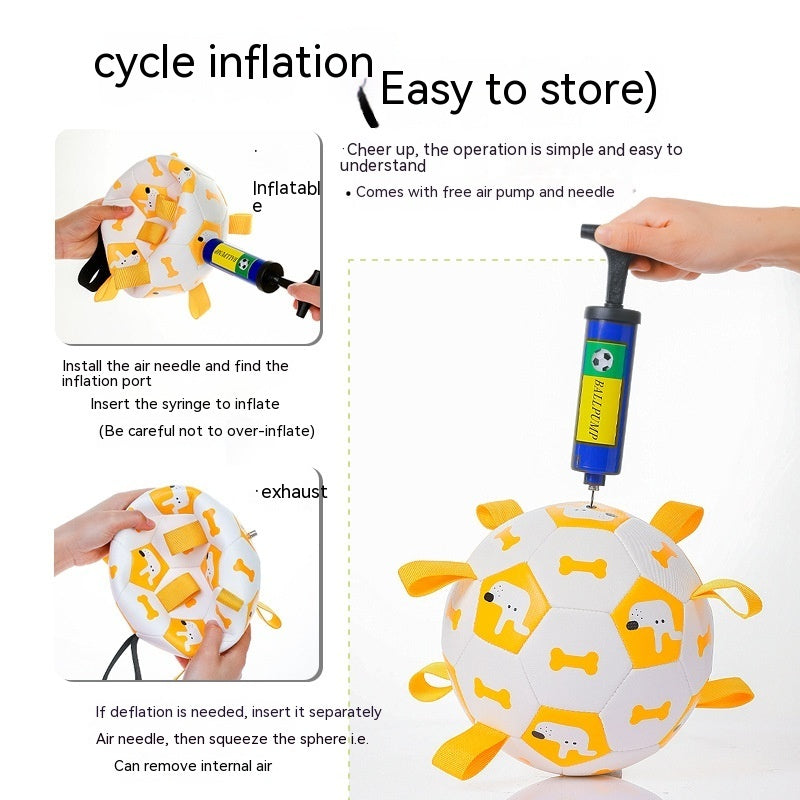 Dog interactive football toys children soccer dog outdoor training balls pet sporty bite chew teething ball with cute printing