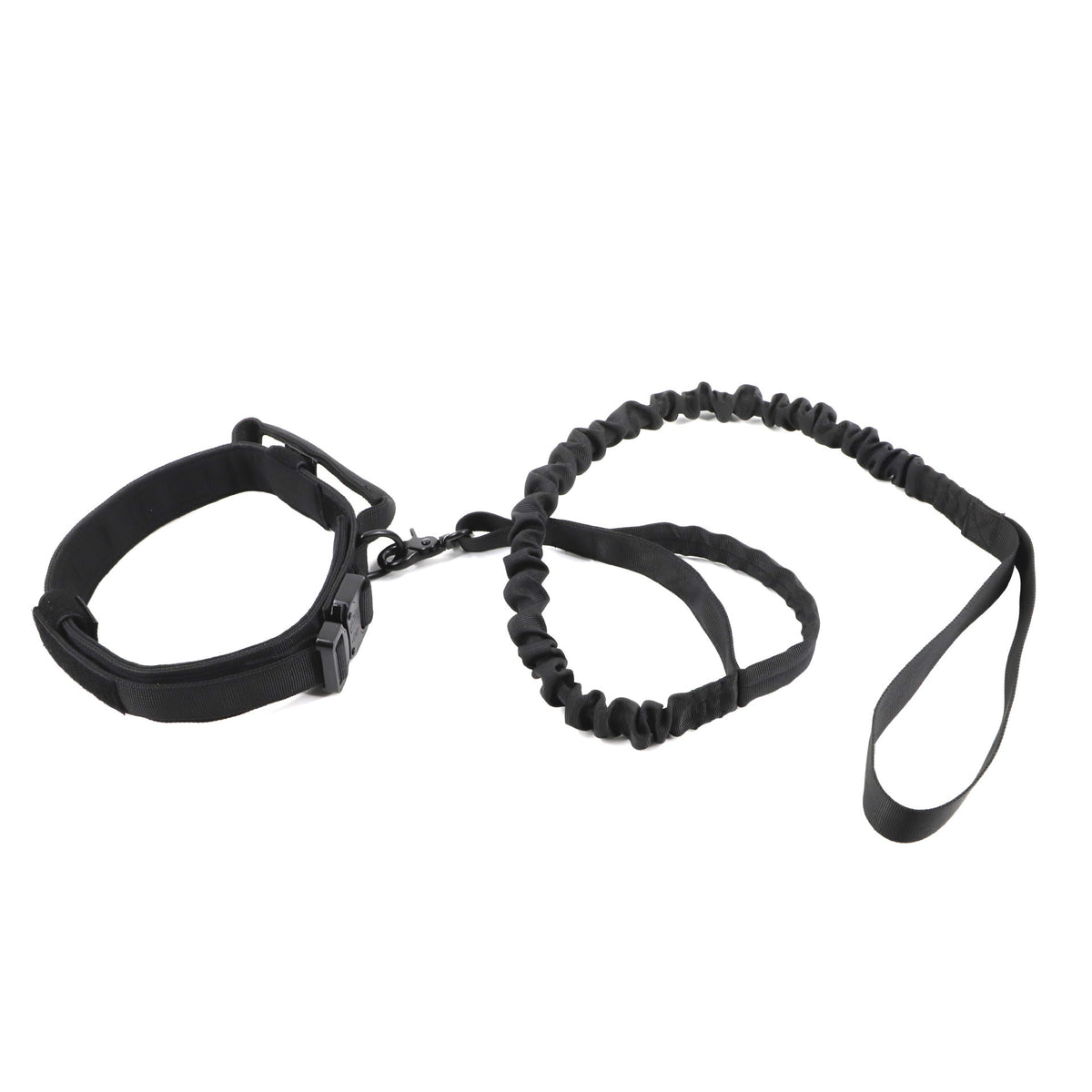 Pet tactical dog collar and leash set, adjustable military nylon dog collar