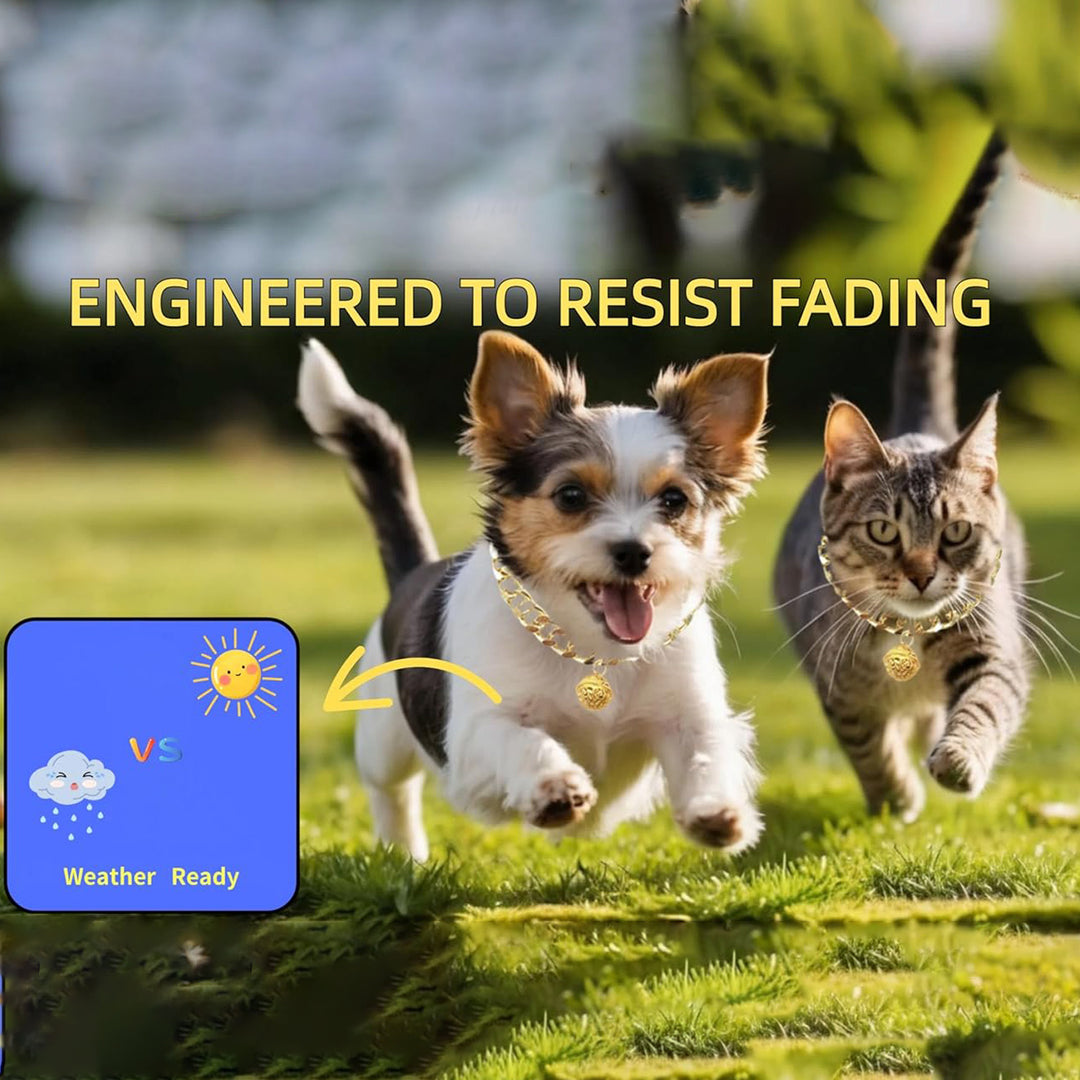 Gold Cat Chain Collar With Bell Lightweight Metal Necklace For Long Lasting Wear, Adjustable Jewelry For Cats And Dogs