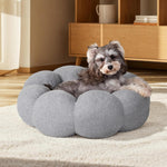 Load image into Gallery viewer, Calming Cat Beds For Indoor Cats Fluffy Flower Cat Dog Bed In Plush Teddy Sherpa Round Donut Cuddler Puppy Bed  Non Slip Machine Washable Pet Bed
