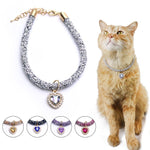 Load image into Gallery viewer, Cat Collar Heart Jewel Pendant Party Reflex Rhinestone Necklace
