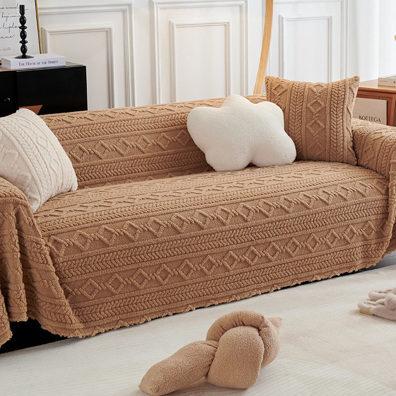 Winter Plush Anti-cat Scratch Sofa Cover Cloth