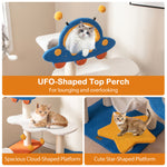 Load image into Gallery viewer, 49 Inches Tall Cat Tree With UFO Top Perch Space Capsule And Sisal Scratching Posts
