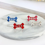 Rhinestone Dog Bone Barrettes Pet Decorations