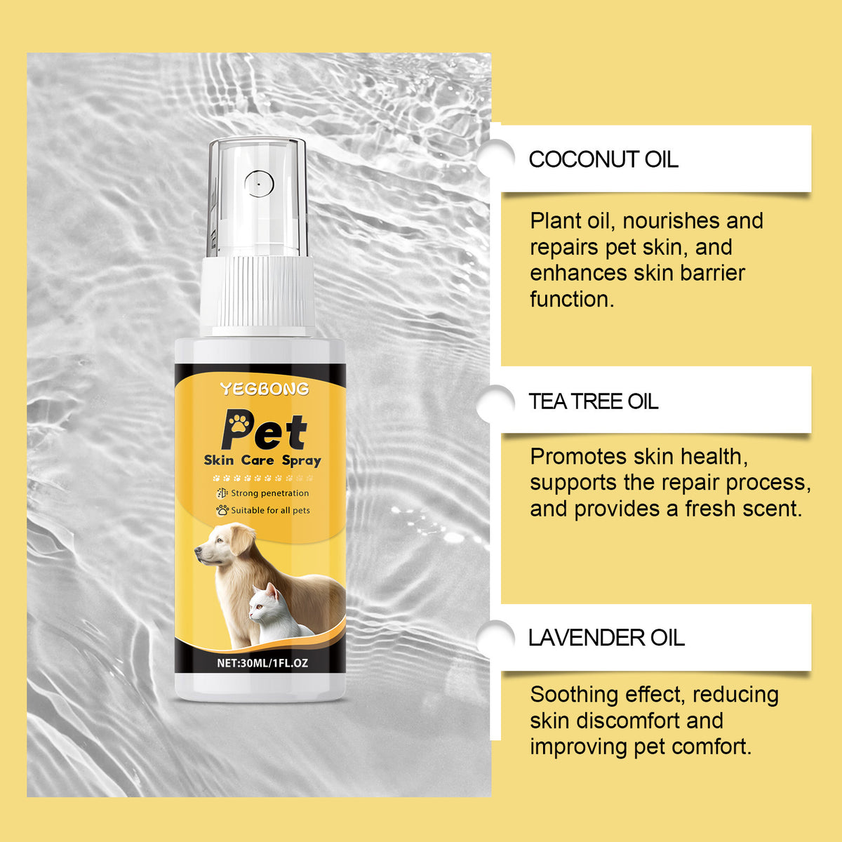 Pet skin spray gentle care