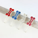 Load image into Gallery viewer, Rhinestone Dog Bone Barrettes Pet Decorations
