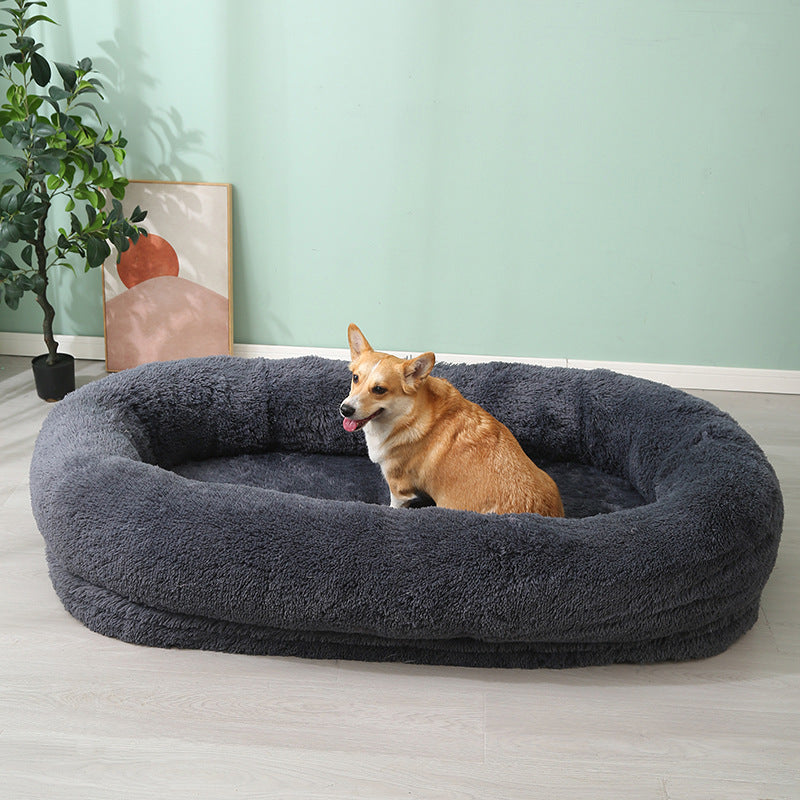 Pet pad plush winter warm large pet bed removable and washable