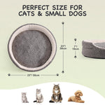 Load image into Gallery viewer, Mewoo Washable Pet Bed For Small Dogs &amp; Cats - 23x23x7 Inch Orthopedic Dog Bed With Non-Slip Bottom, Plush Round Bed For Puppies &amp; Indoor Kittens, Grey
