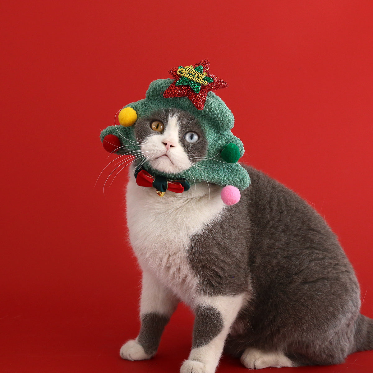 Pet christmas hat small dogcat plush cartoon cap