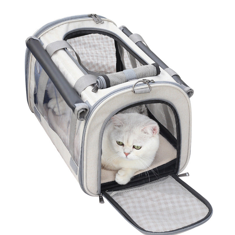 Outdoor portable pet bag transparent breathable foldable pet bag