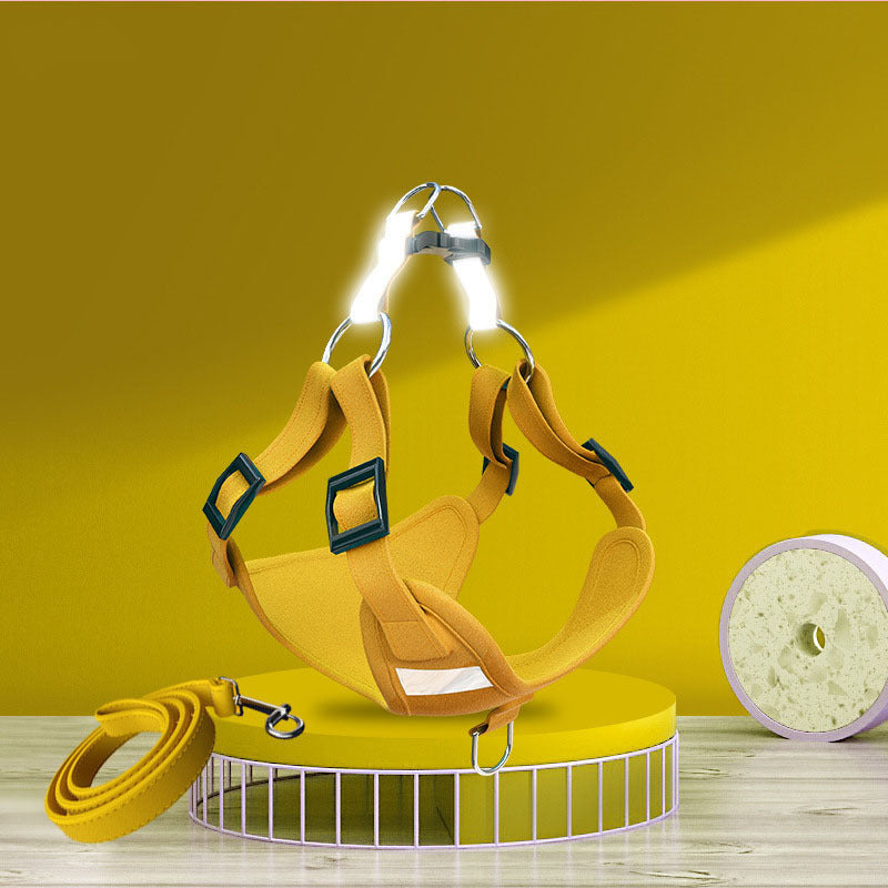 Pet dog harness reflective dog leash vest type harness set